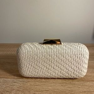 Braided white clutch